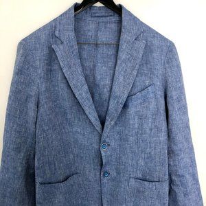 Men's Blue Linen Blazer from Positano Italy